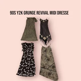 90S Y2K GRUNGE REVIVAL MIDI DRESSE