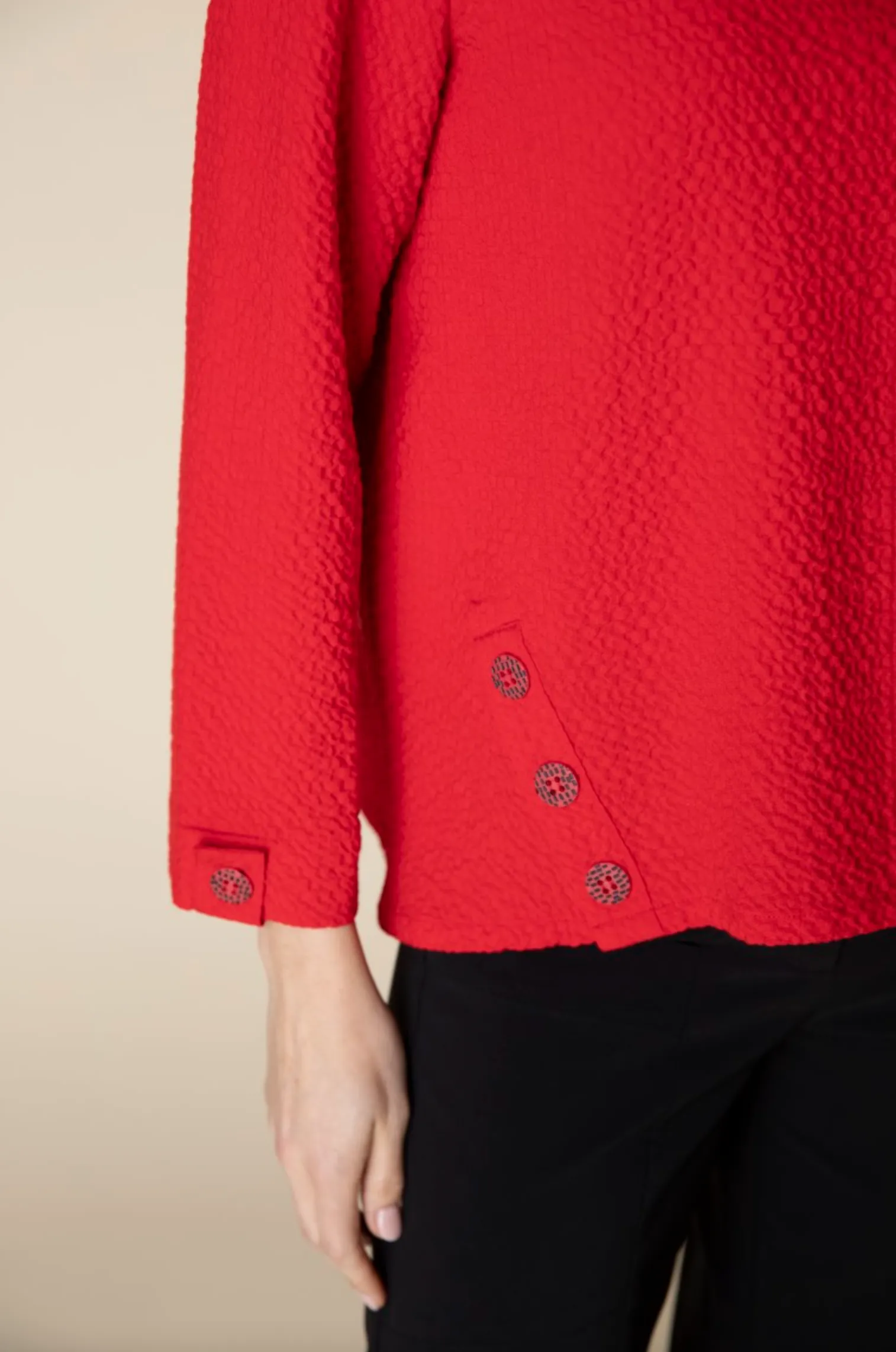 Breezy Crinkle Crepe Pullover