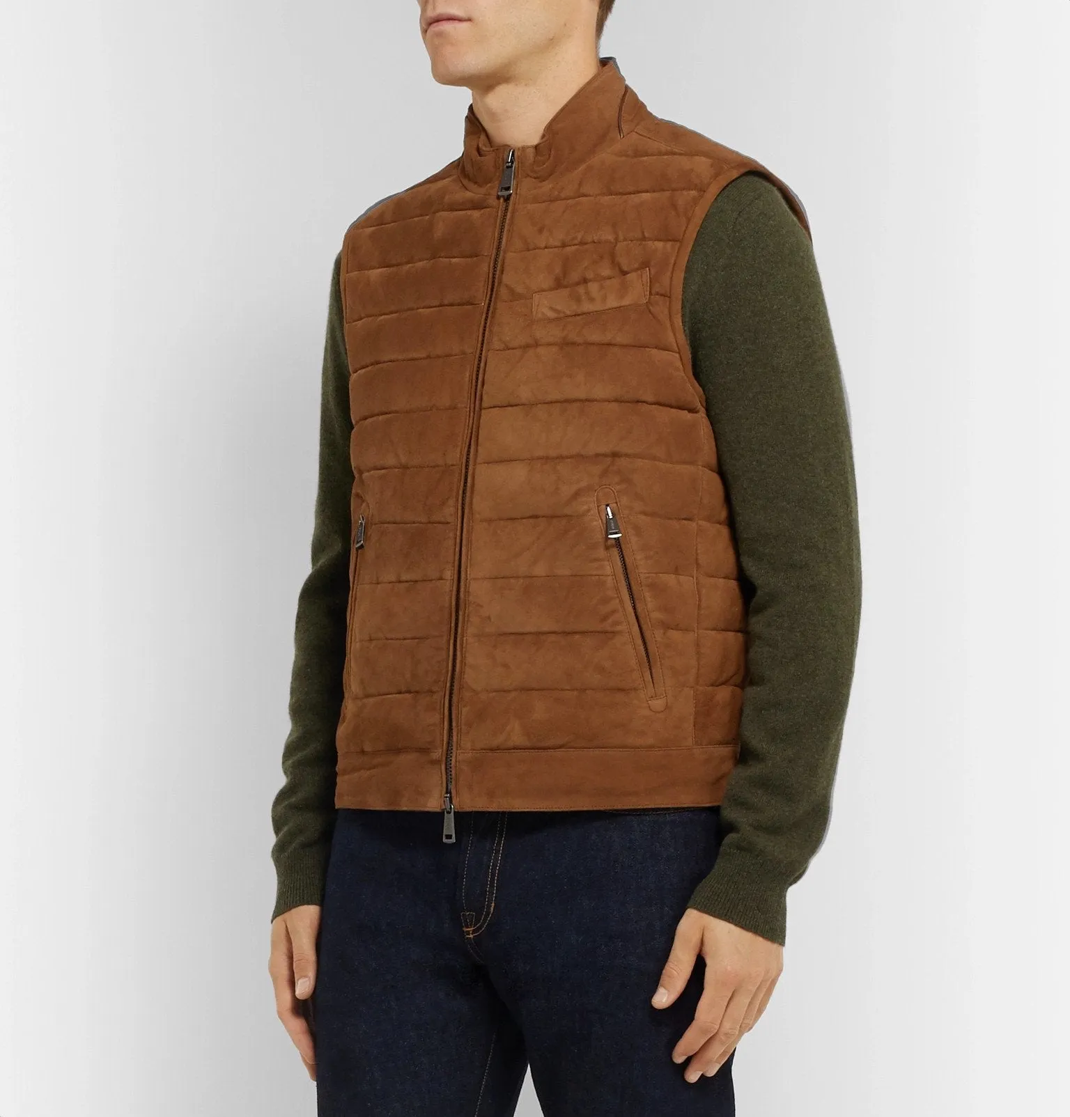 Brown Suede Vest - M