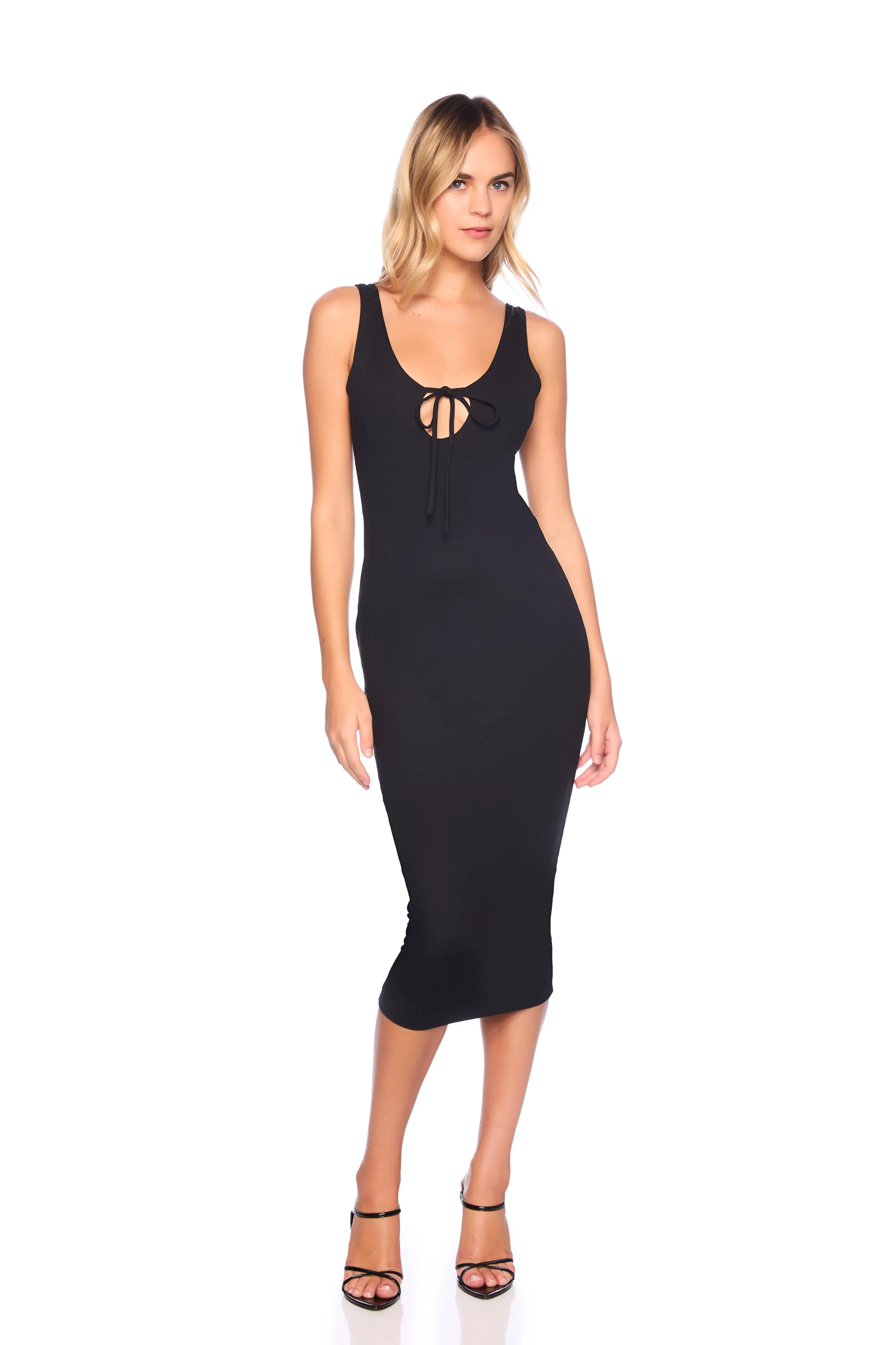 circle front midi tank dress