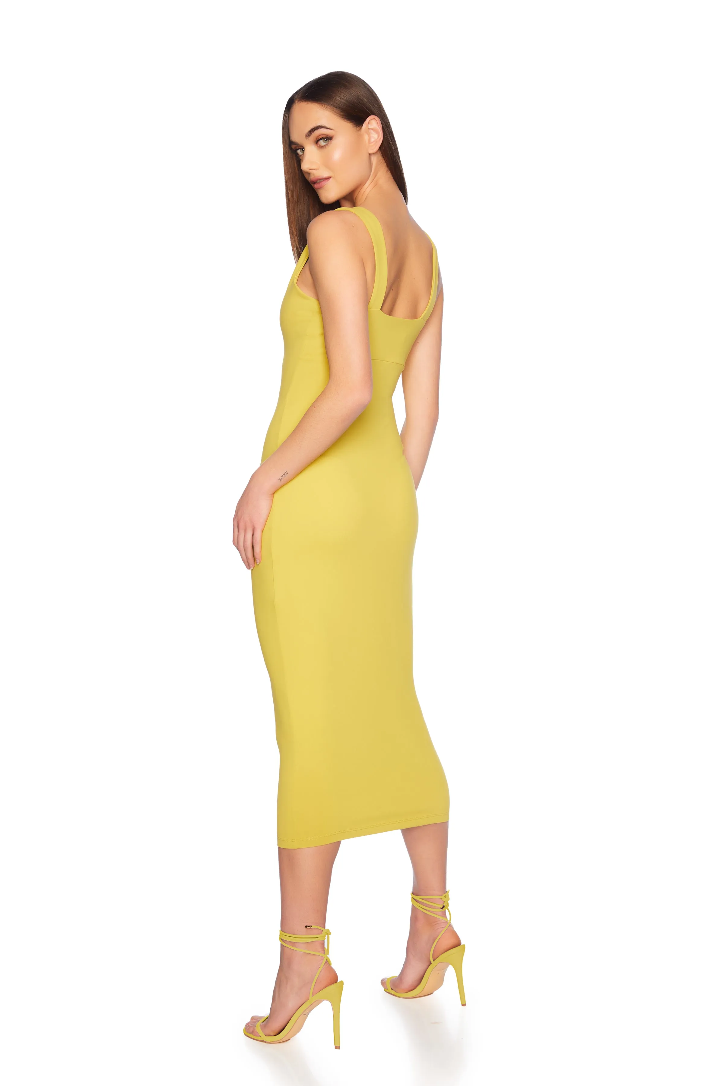 circle front midi tank dress