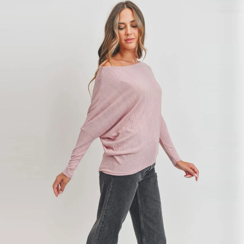 Corrugated Dolman Sleeve Top