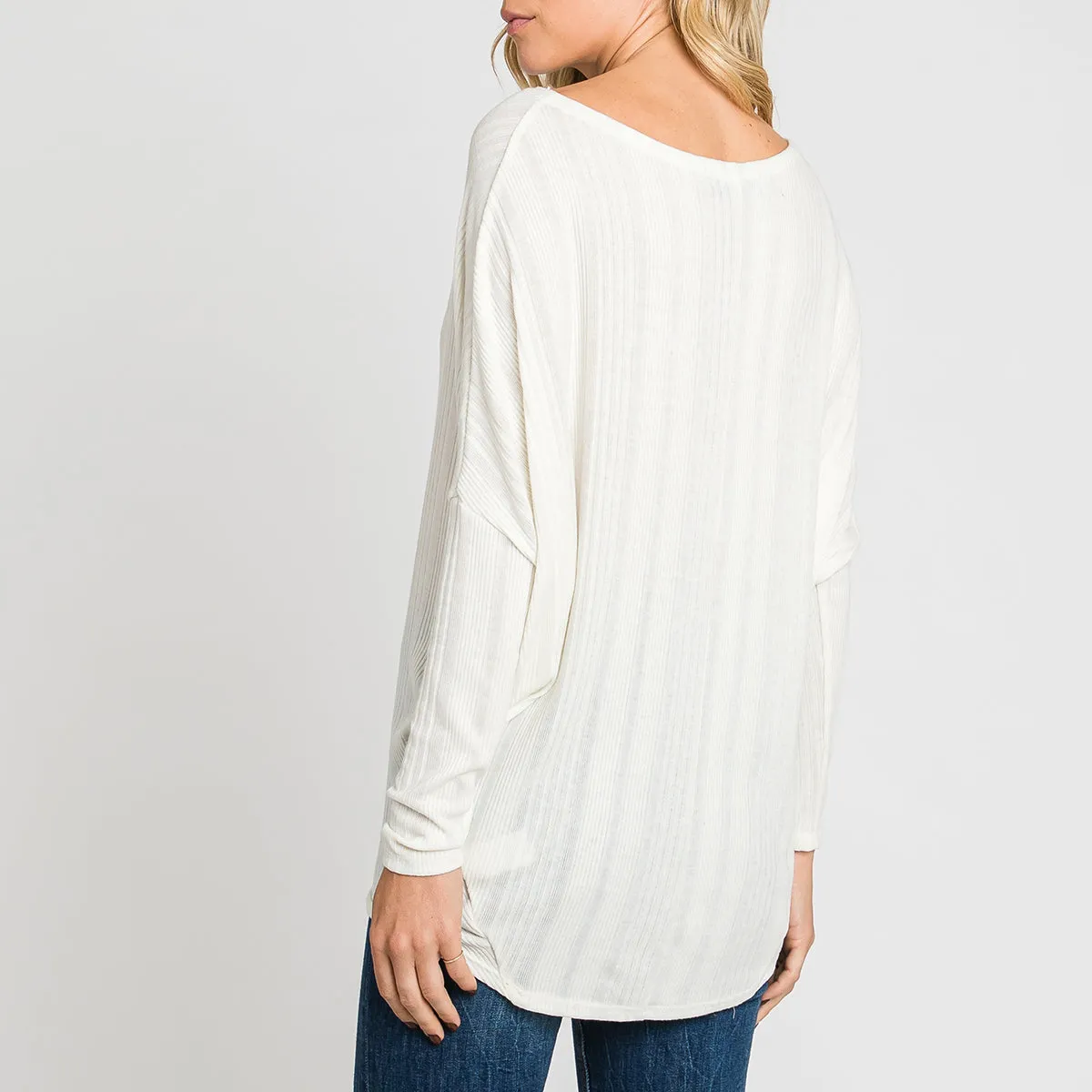 Corrugated Dolman Sleeve Top