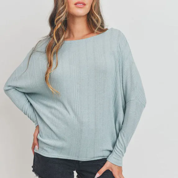 Corrugated Dolman Sleeve Top