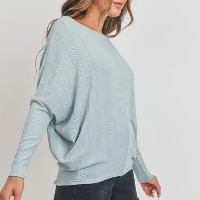 Corrugated Dolman Sleeve Top