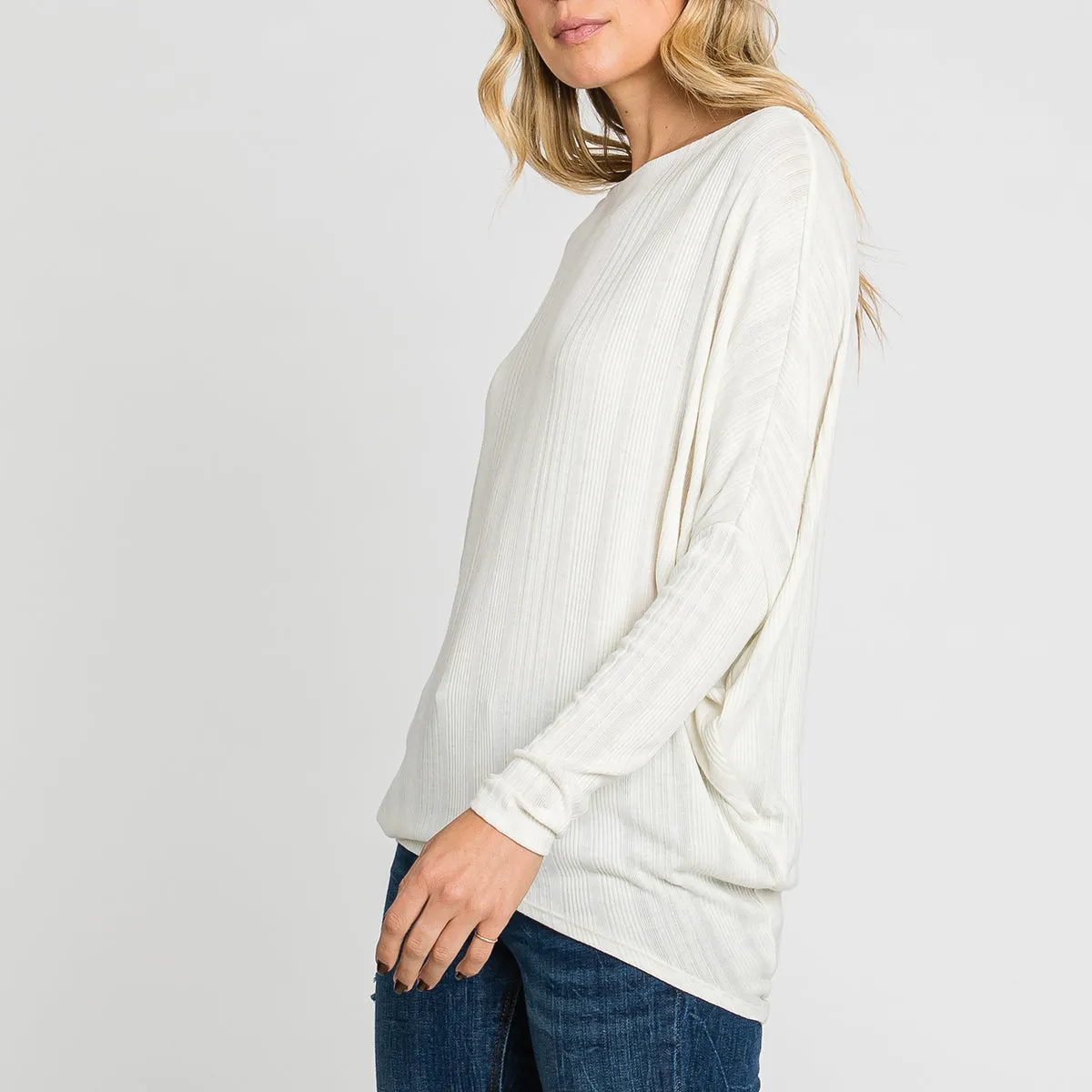 Corrugated Dolman Sleeve Top