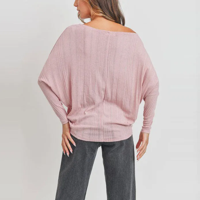 Corrugated Dolman Sleeve Top