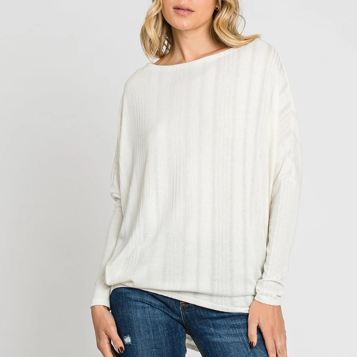 Corrugated Dolman Sleeve Top