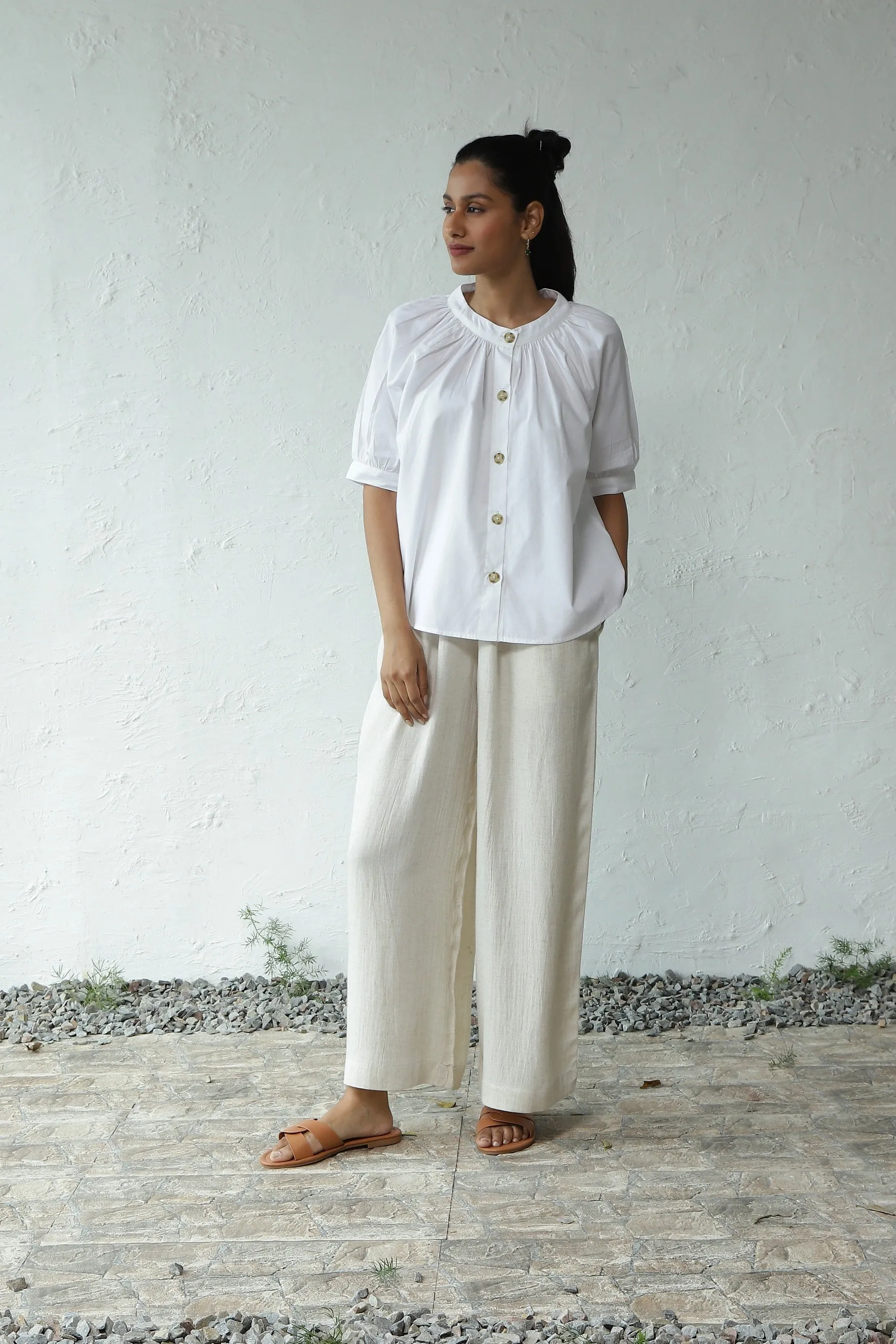 Crisp City Placket Top