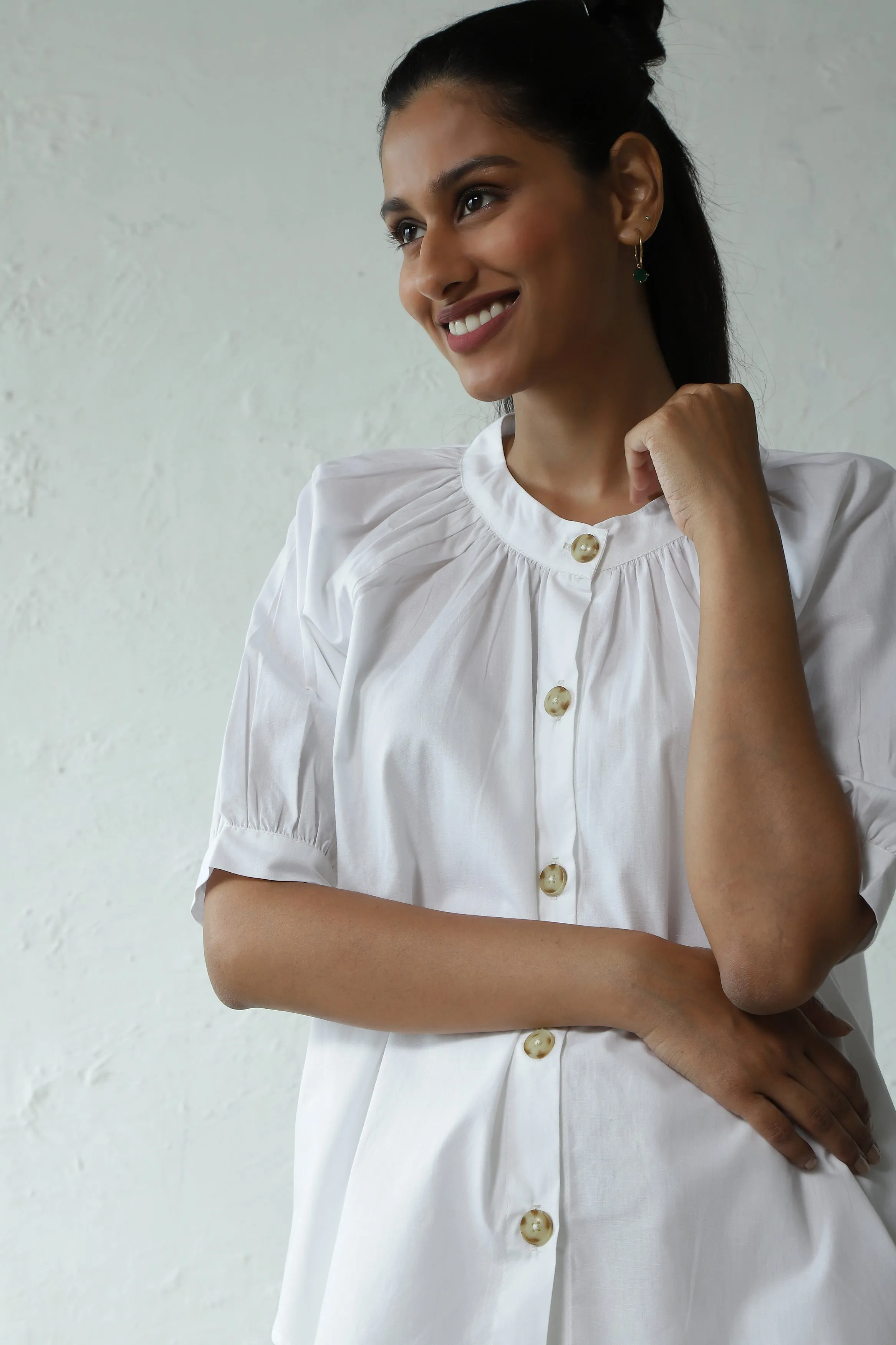 Crisp City Placket Top