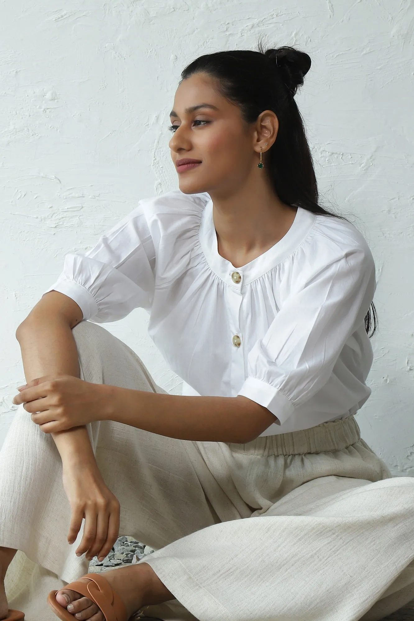 Crisp City Placket Top