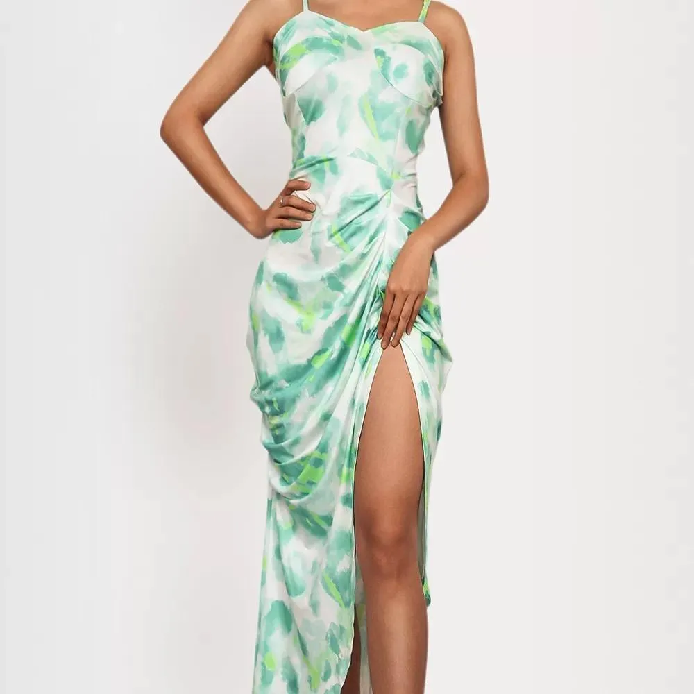 Decor Split Suspender Sexy Maxi Dress