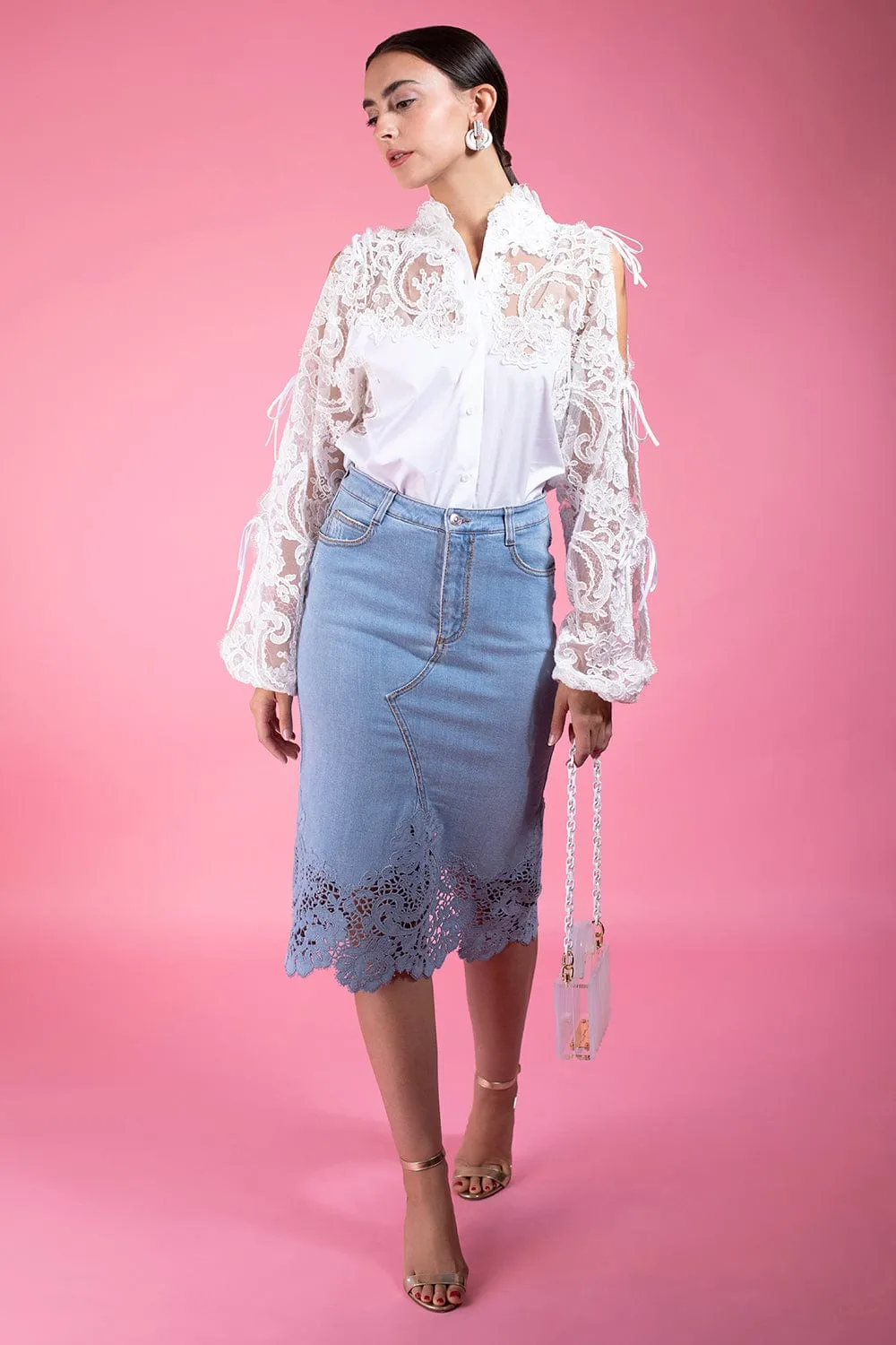 Denim Midi Skirt