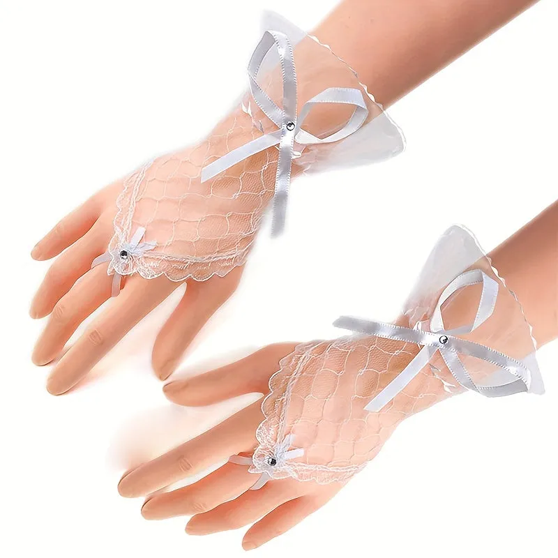 Elegant Lace Gloves for Bridal Wedding or Halloween Costume