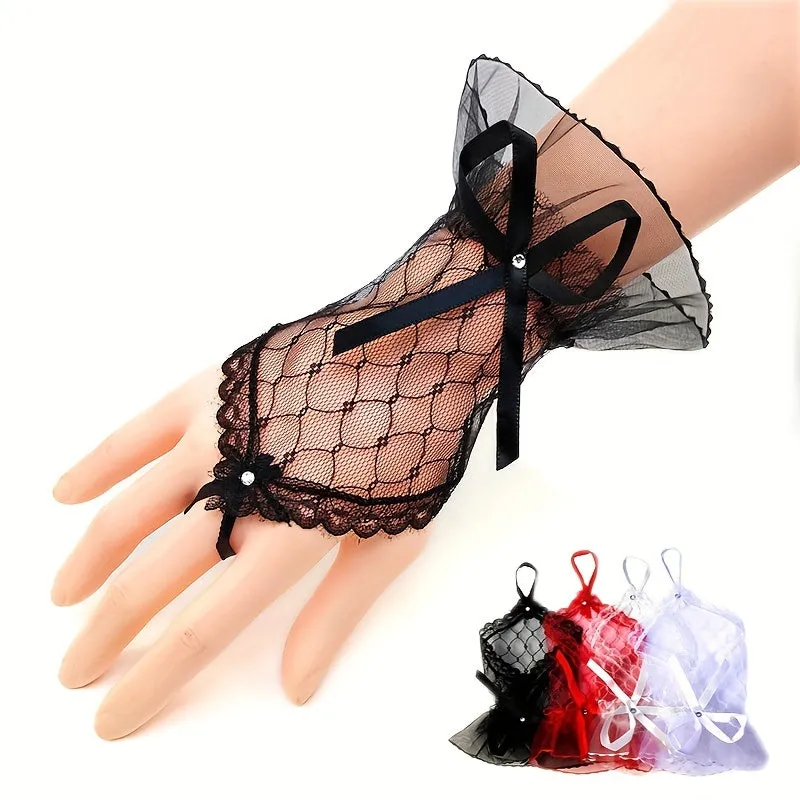 Elegant Lace Gloves for Bridal Wedding or Halloween Costume