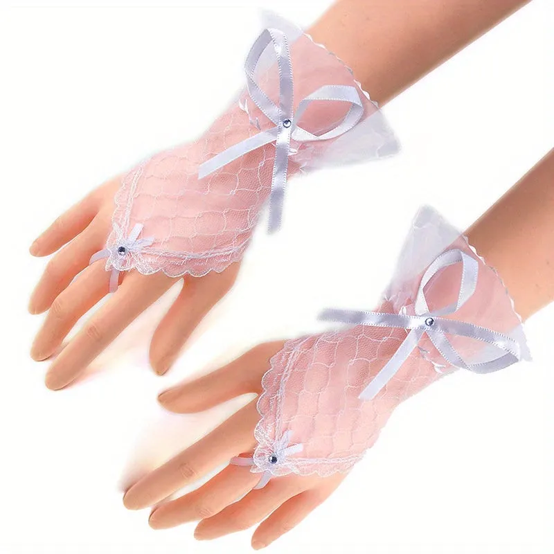 Elegant Lace Gloves for Bridal Wedding or Halloween Costume
