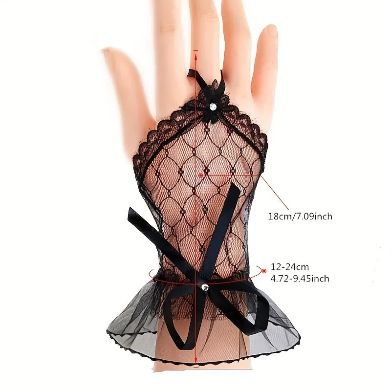 Elegant Lace Gloves for Bridal Wedding or Halloween Costume