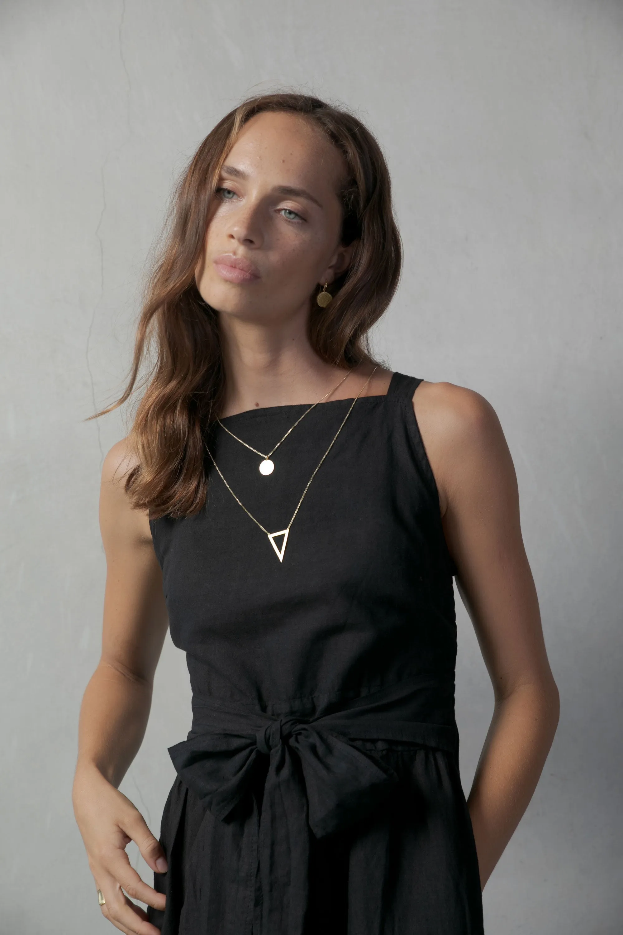 Farfalla Linen Midi Dress Black