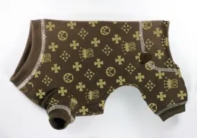 HD Crown Long john Dog Pajamas - Brown
