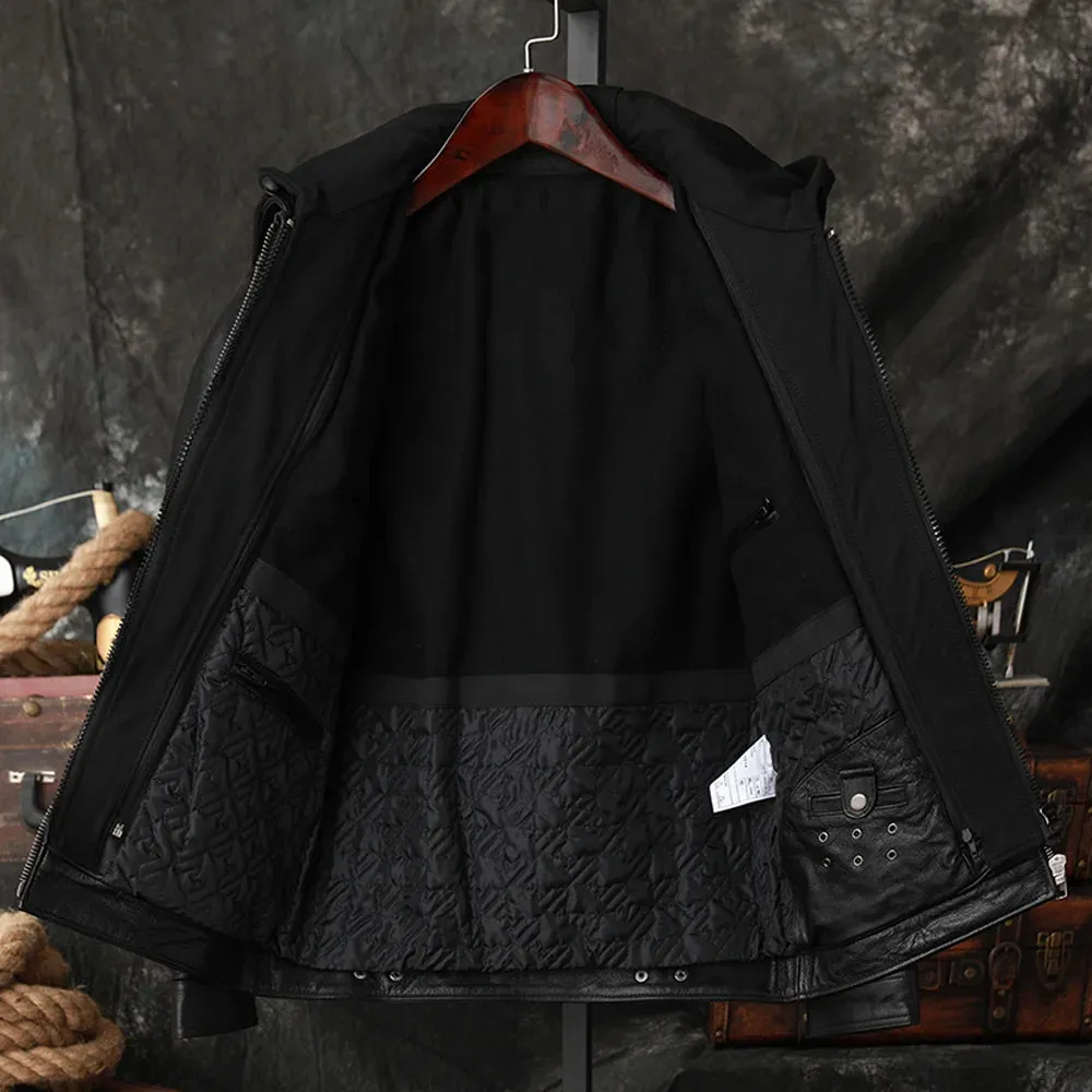Hooded Leather Jacket