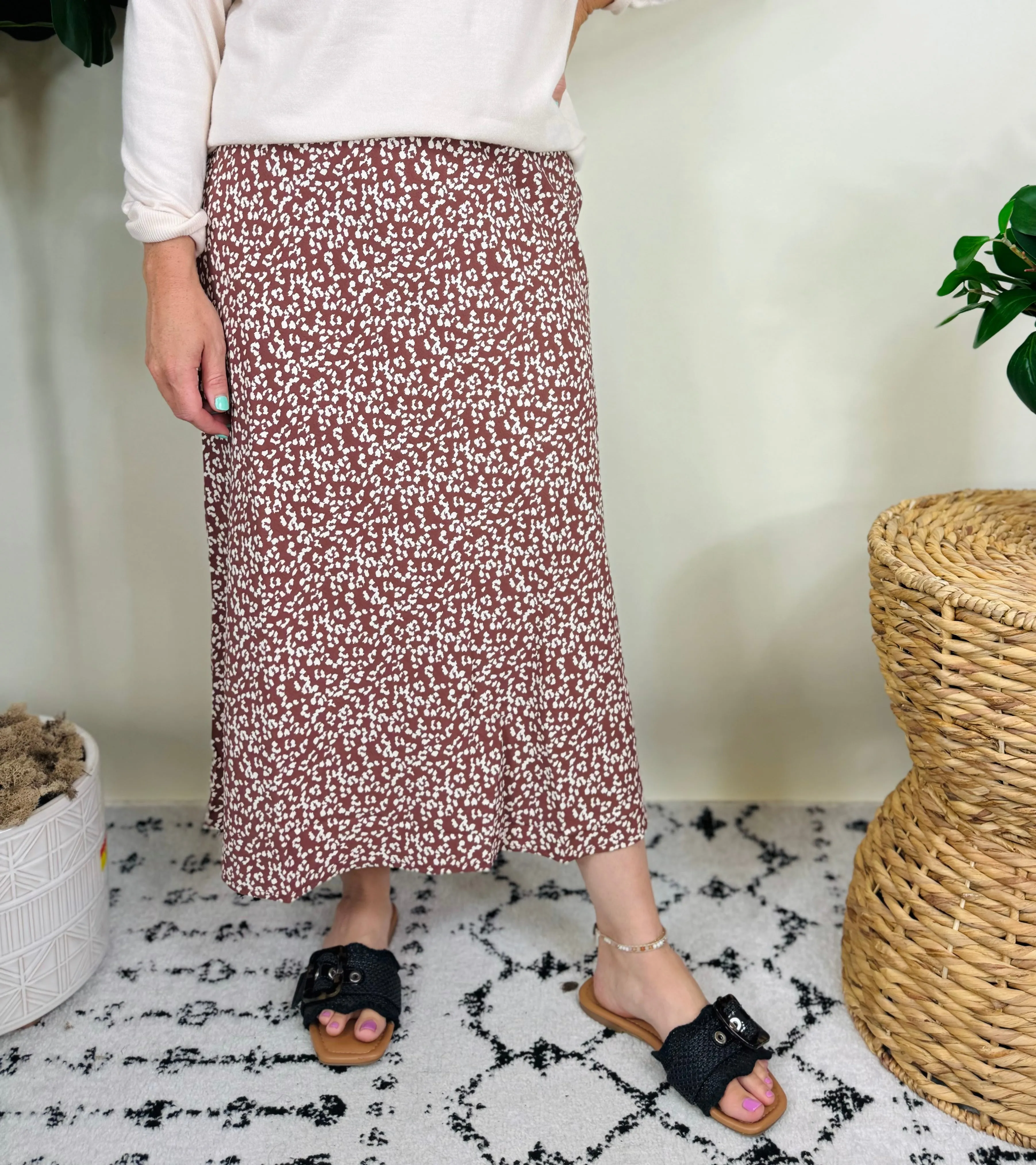 June Mocha Leopard Skirt