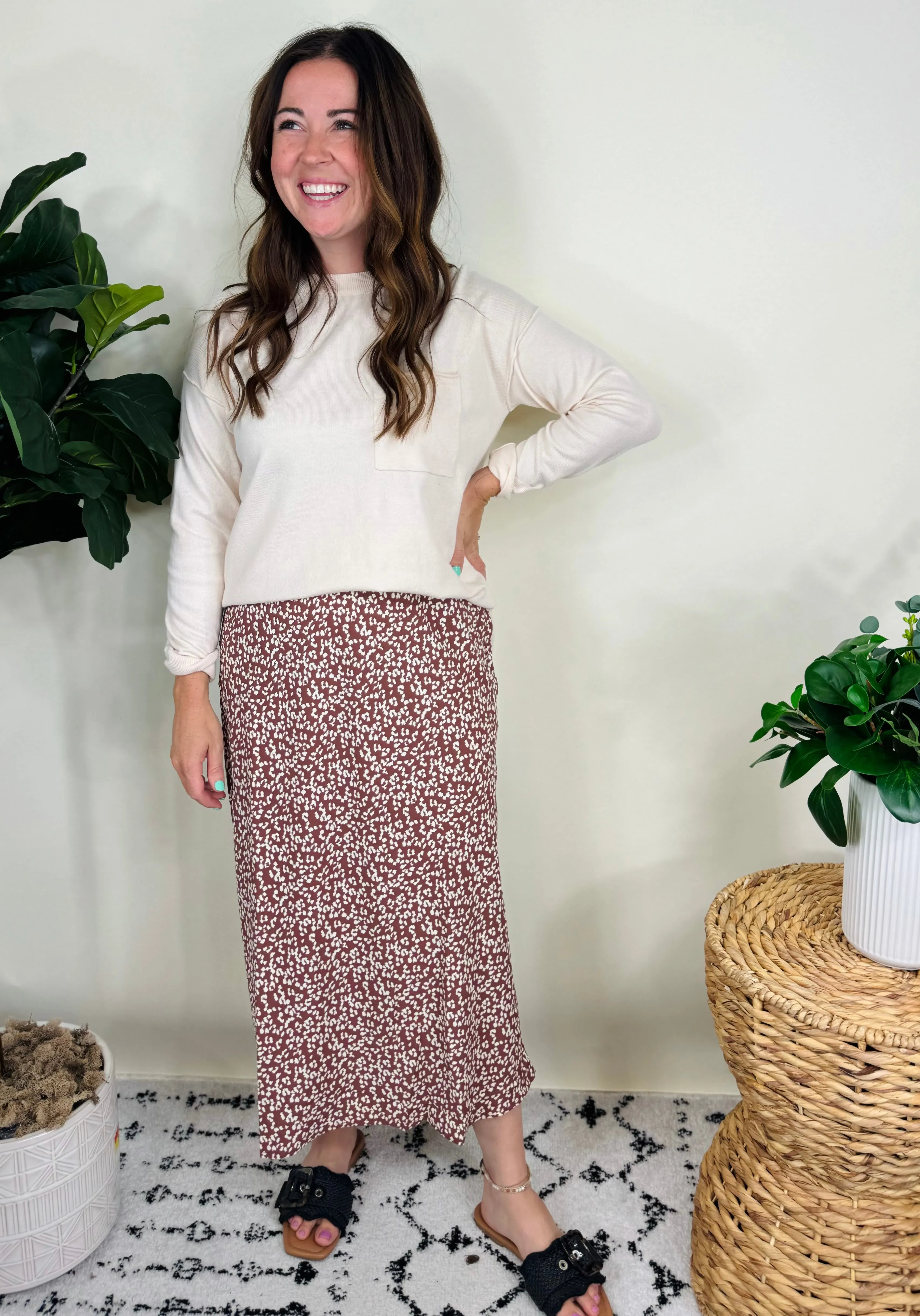 June Mocha Leopard Skirt