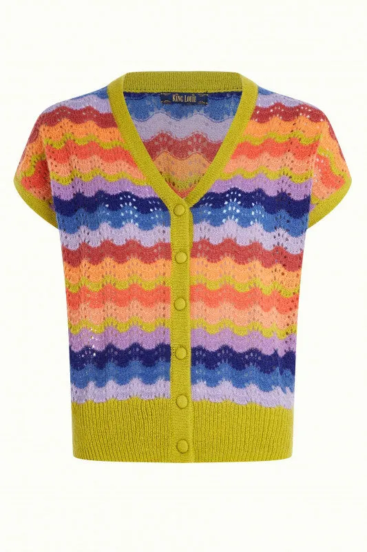 King Louie V button top pellegrini peach pink
