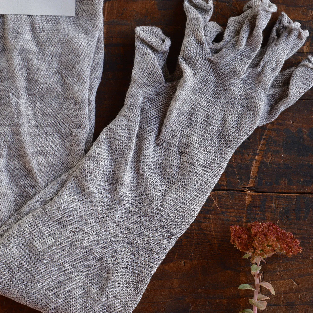 Long Fingerless Gloves - 100% Linen