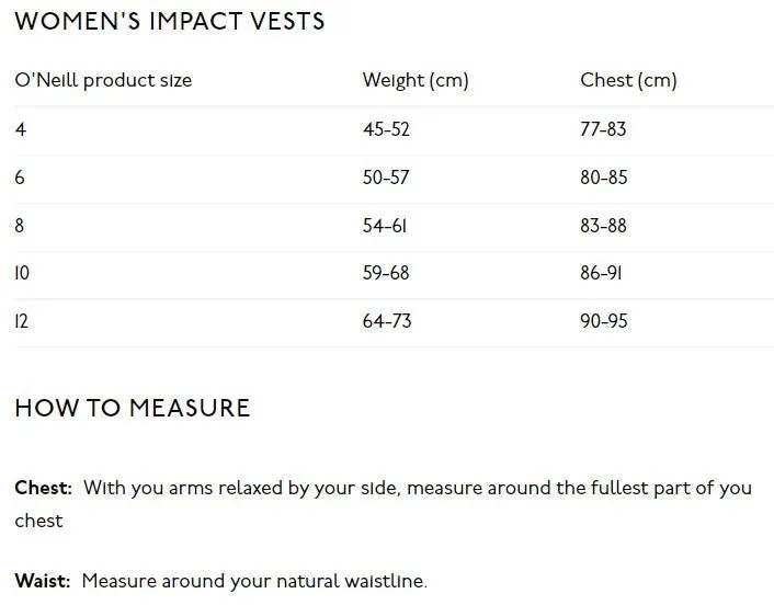 O'Neill Reactor 50N CE Women's Buoyancy Impact Vest - Black