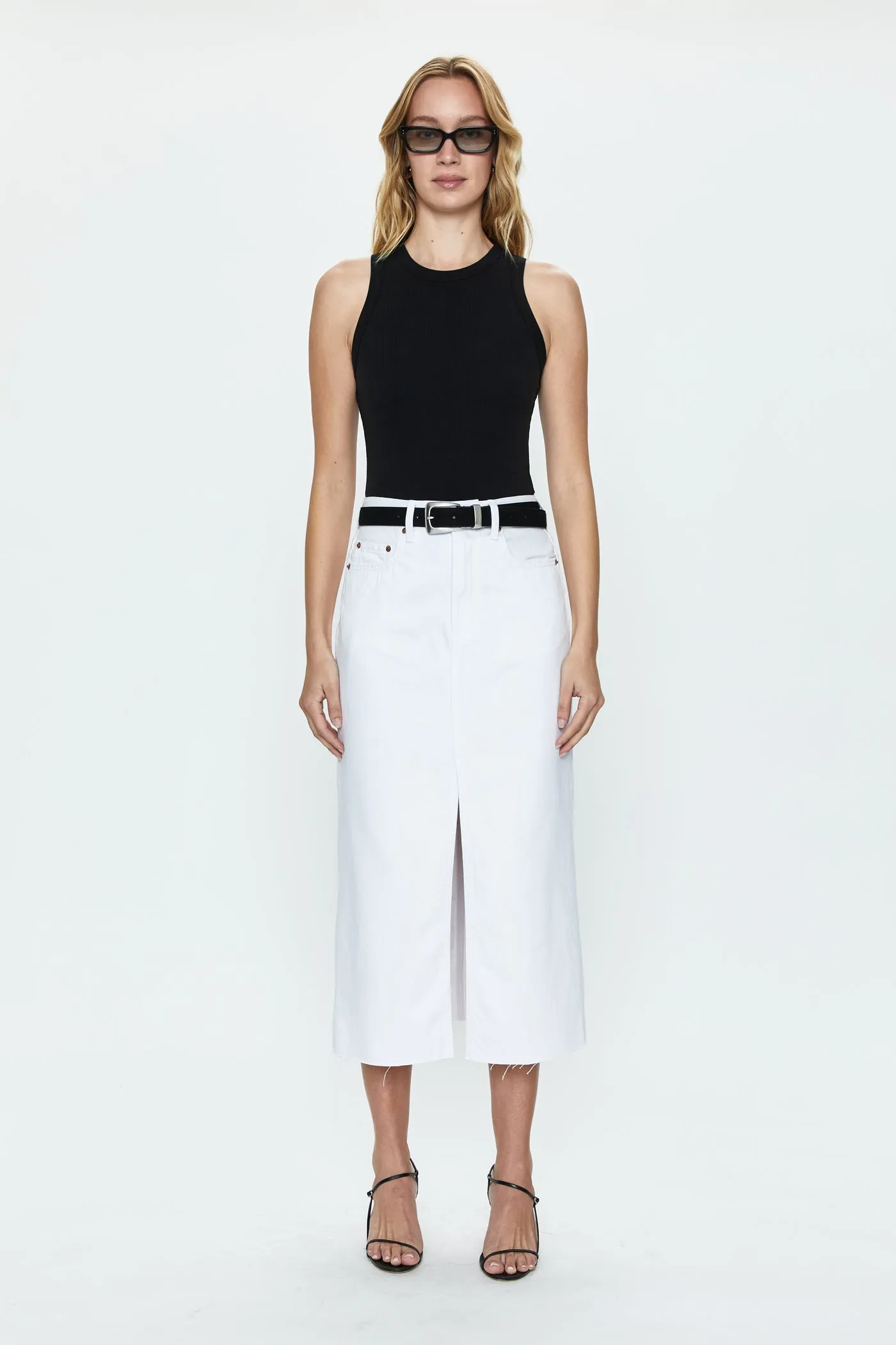 Pistola Alice Midi Skirt in White