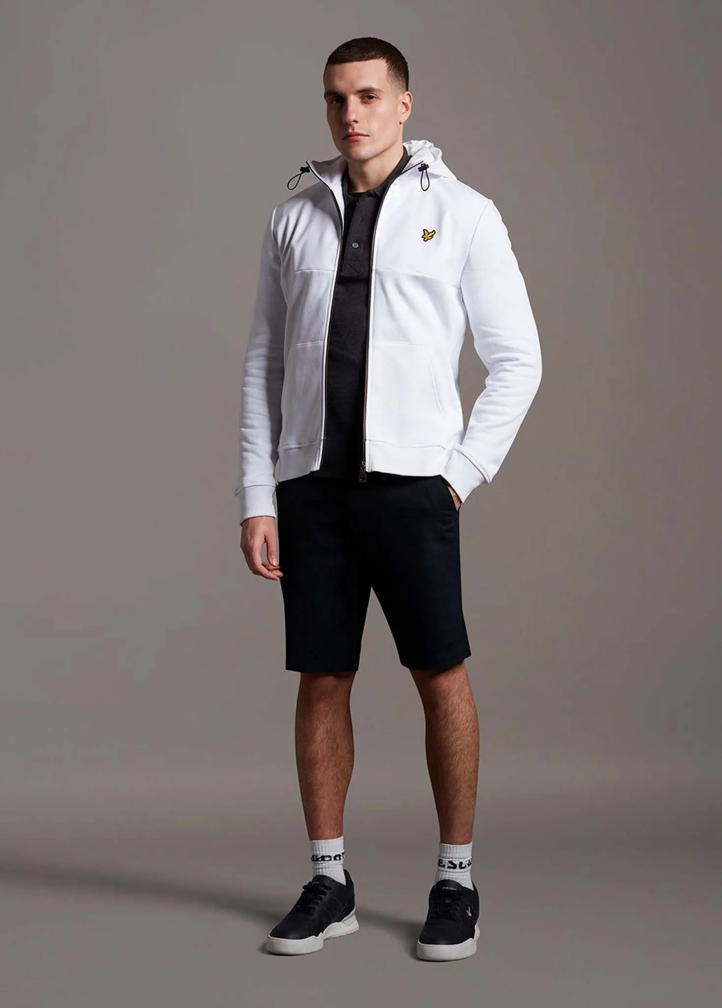 Softshell jersey zip hoodie - white
