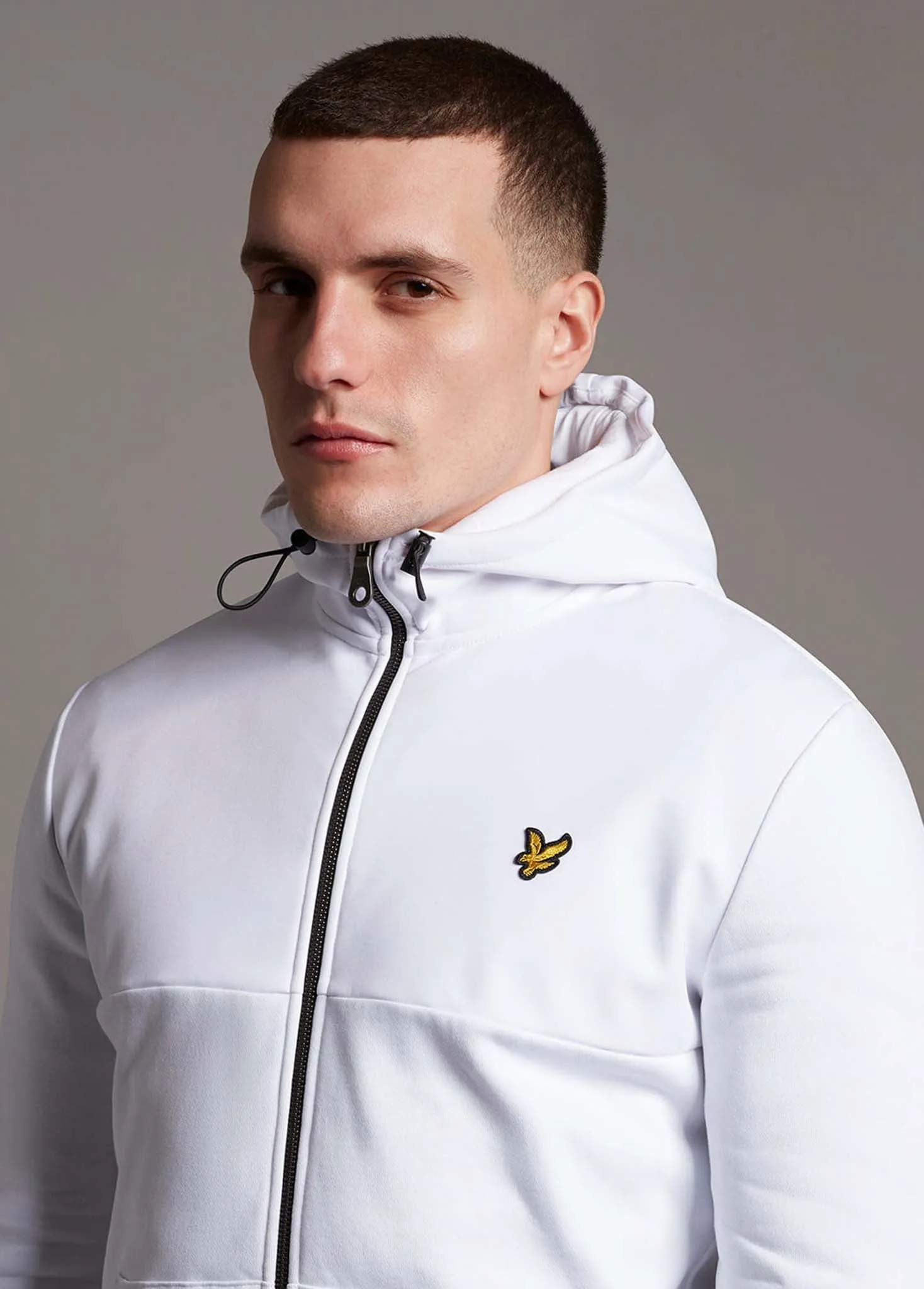 Softshell jersey zip hoodie - white