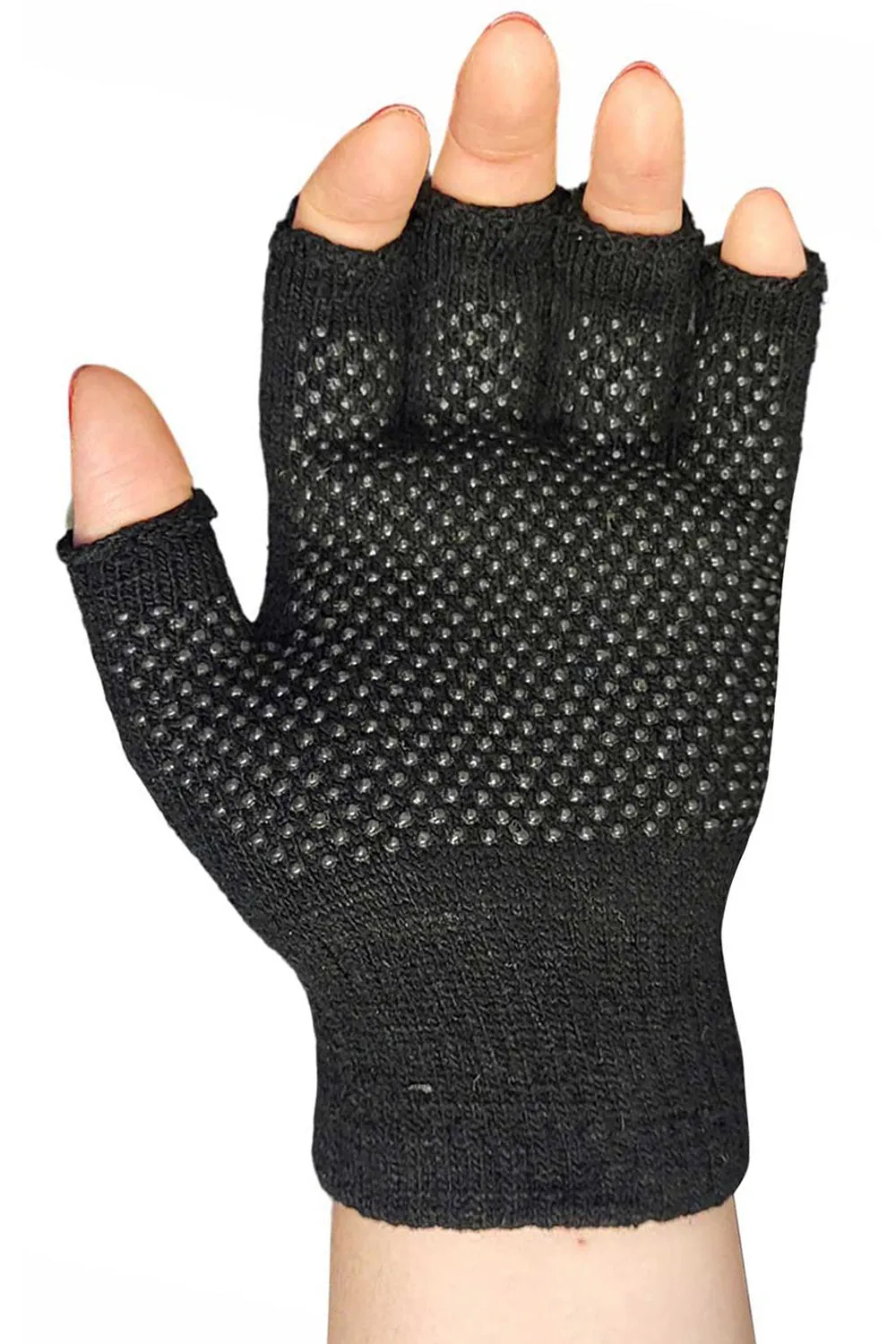 Unisex Fingerless Gloves With Rubber Grip