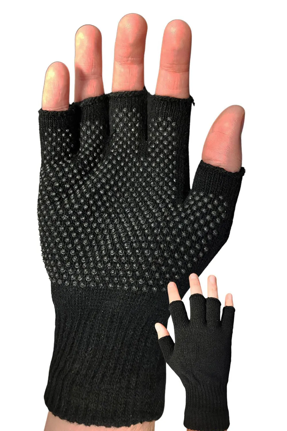 Unisex Fingerless Gloves With Rubber Grip
