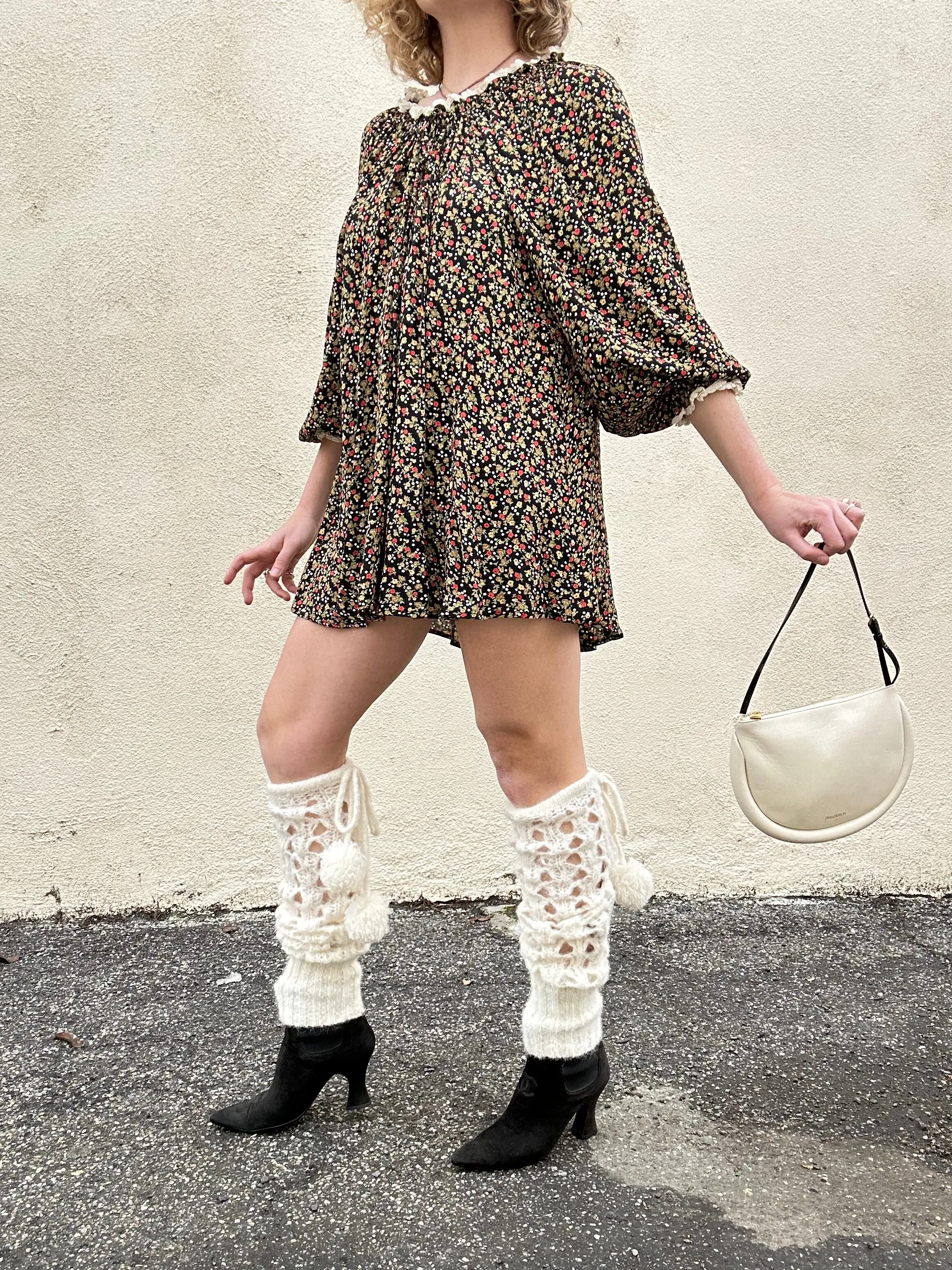 Vivienne Westwood Cream Lacework Knit Arm Warmers