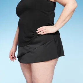 Women's UPF 50 Shaping Swim Skirt - Aqua Green Black 3X