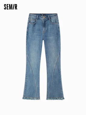 Women's yellow mud dyed bell bottoms