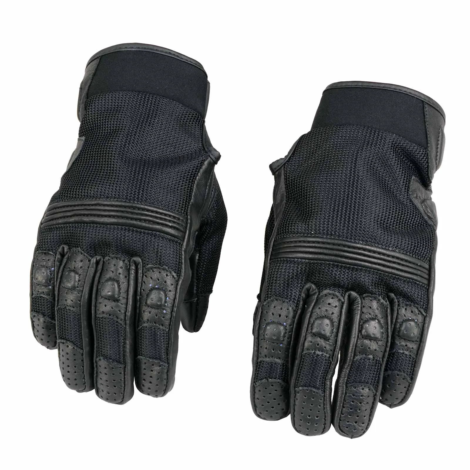 Xelement XG17506 Men's Black Leather with Mesh Racing Motorcycle